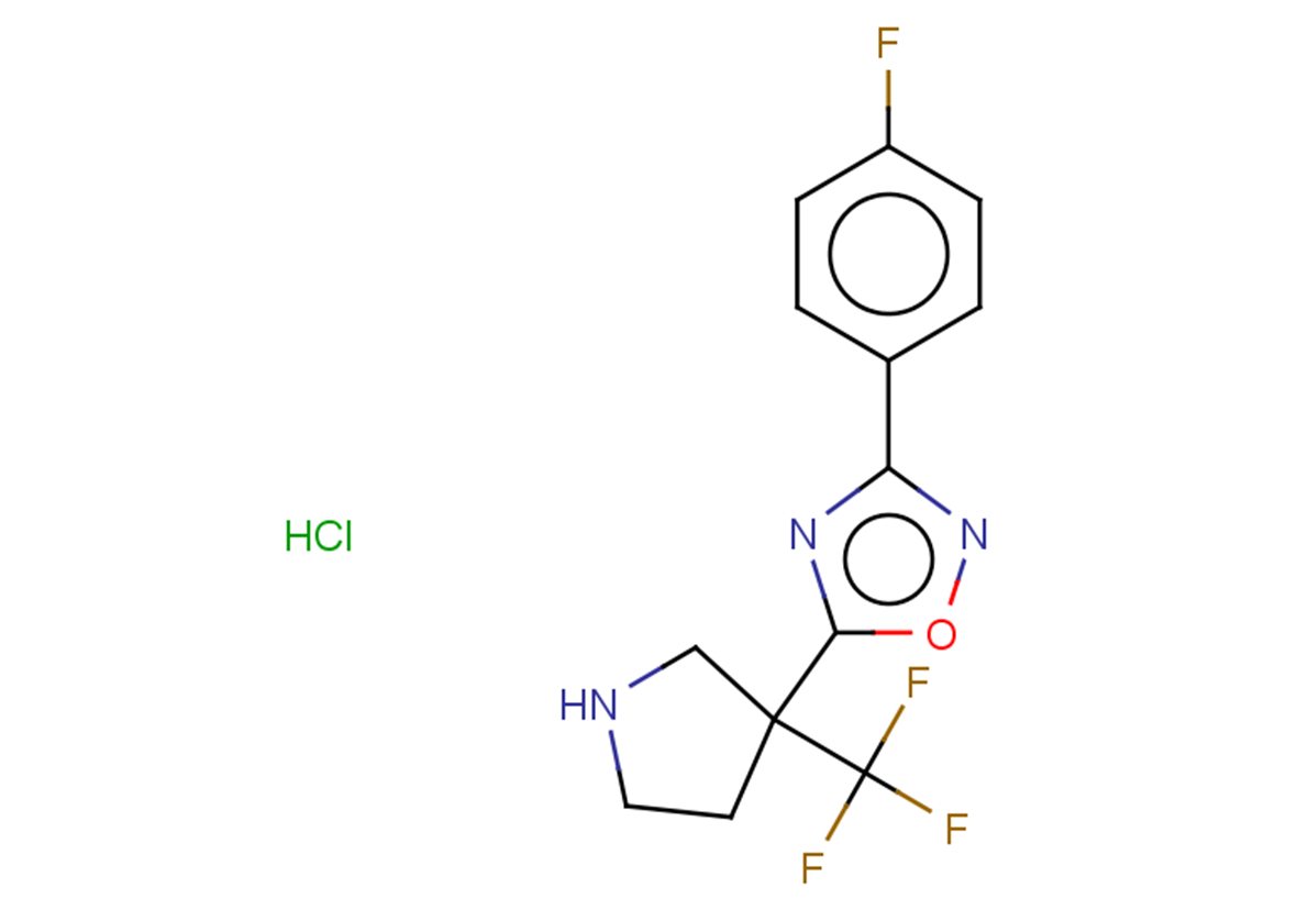 3-(4-fluorophenyl)-5-[3-(trifluoromethyl)pyrrolidin-3-yl]-1,2,4-oxadiazole hydrochloride
