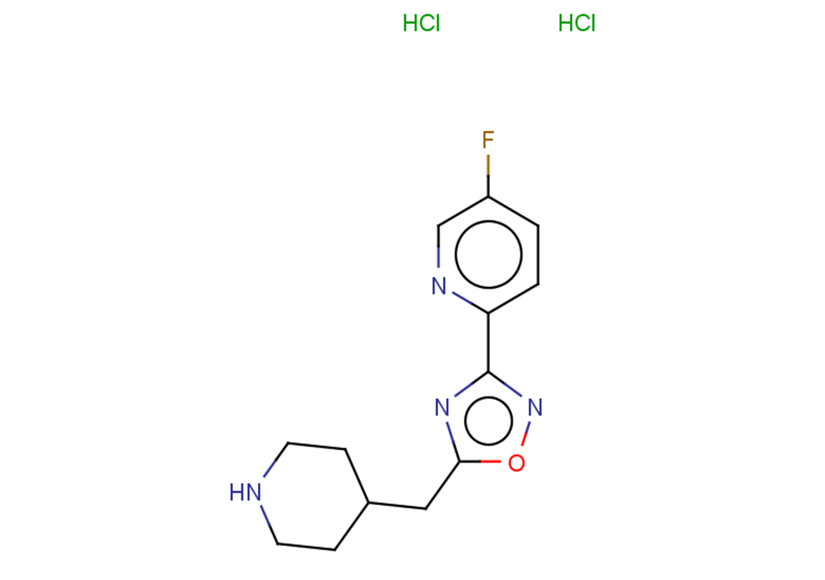 3-(5-fluoropyridin-2-yl)-5-(piperidin-4-ylmethyl)-1,2,4-oxadiazole dihydrochloride