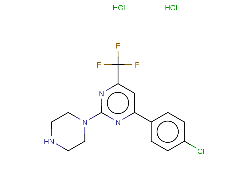 4-(4-chlorophenyl)-2-(piperazin-1-yl)-6-(trifluoromethyl)pyrimidine dihydrochloride