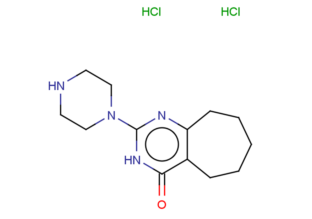 2-(piperazin-1-yl)-3H,4H,5H,6H,7H,8H,9H-cyclohepta[d]pyrimidin-4-one dihydrochloride