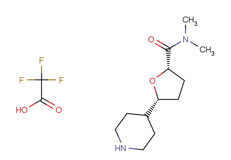 rac-(2R,5S)-N,N-dimethyl-5-(piperidin-4-yl)oxolane-2-carboxamide, trifluoroacetic acid, cis