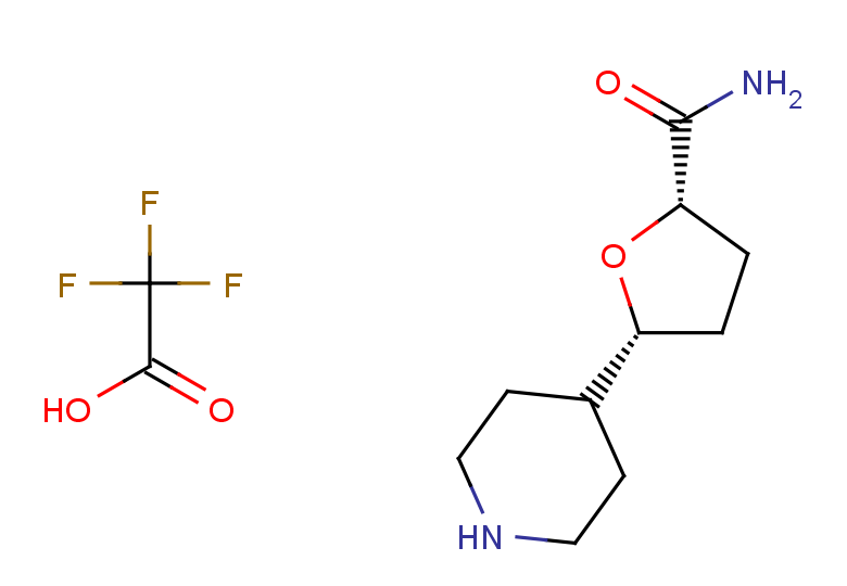 5-(piperidin-4-yl)oxolane-2-carboxamide, trifluoroacetic acid, cis