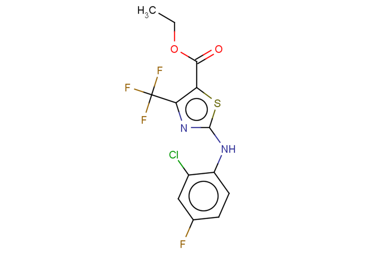 ETHYL 2-[(2-CHLORO-4-FLUOROPHENYL)AMINO]-4-(TRIFLUOROMETHYL)-1,3-THIAZOLE+