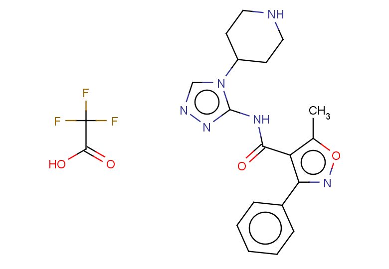 5-methyl-3-phenyl-N-[4-(piperidin-4-yl)-4H-1,2,4-triazol-3-yl]-1,2-oxazole-4-carboxamide, trifluoroacetic acid