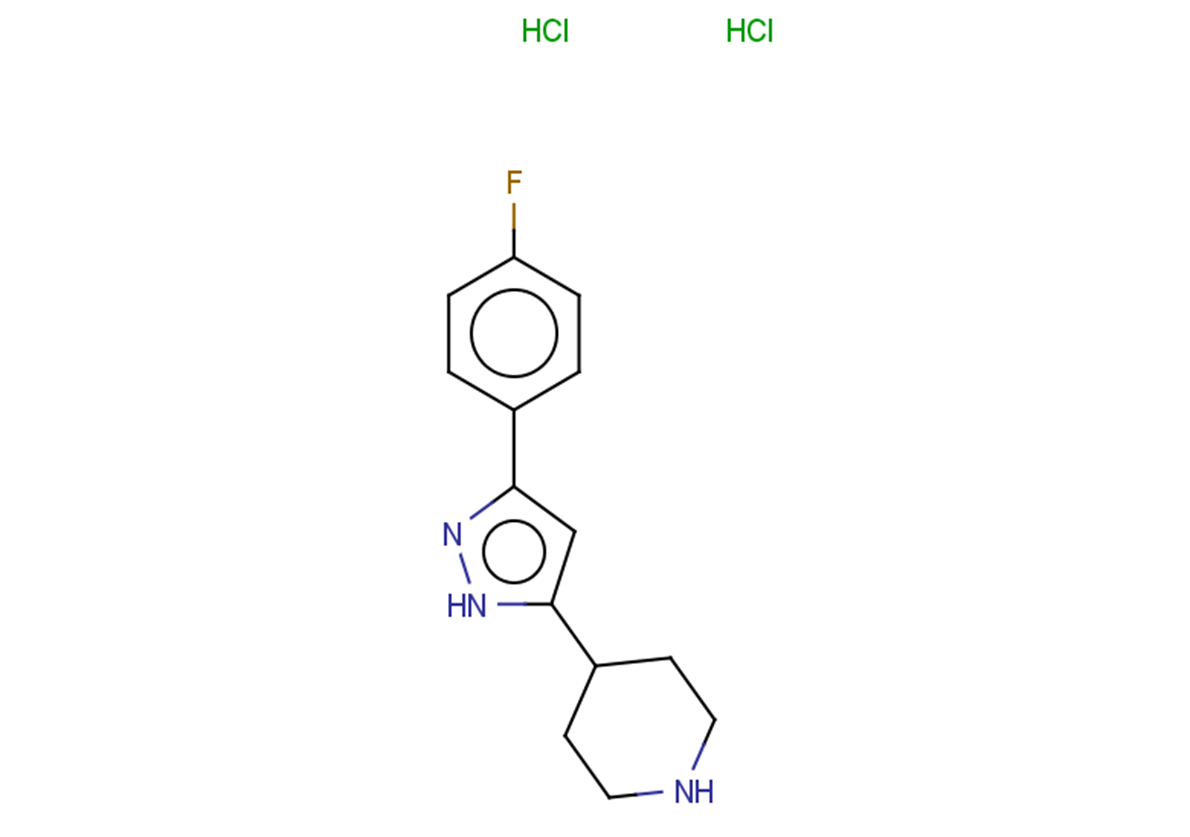 4-[3-(4-fluorophenyl)-1H-pyrazol-5-yl]piperidine dihydrochloride