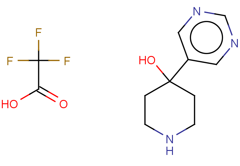 4-(pyrimidin-5-yl)piperidin-4-ol, trifluoroacetic acid