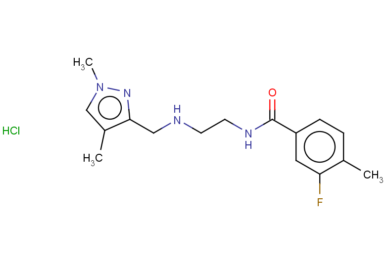 N-(2-{[(1,4-dimethyl-1H-pyrazol-3-yl)methyl]amino}ethyl)-3-fluoro-4-methylbenzamide hydrochloride