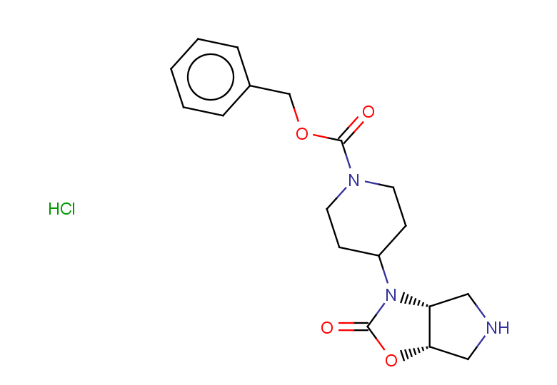 rac-benzyl 4-[(3aR,6aS)-2-oxo-hexahydro-2H-pyrrolo[3,4-d][1,3]oxazol-3-yl]piperidine-1-carboxylate hydrochloride, cis