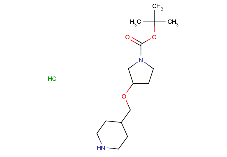 tert-butyl 3-[(piperidin-4-yl)methoxy]pyrrolidine-1-carboxylate hydrochloride