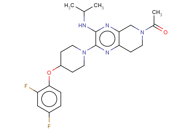1-{2-[4-(2,4-difluorophenoxy)piperidin-1-yl]-3-[(propan-2-yl)amino]-5H,6H,7H,8H-pyrido[3,4-b]pyrazin-6-yl}ethan-1-one