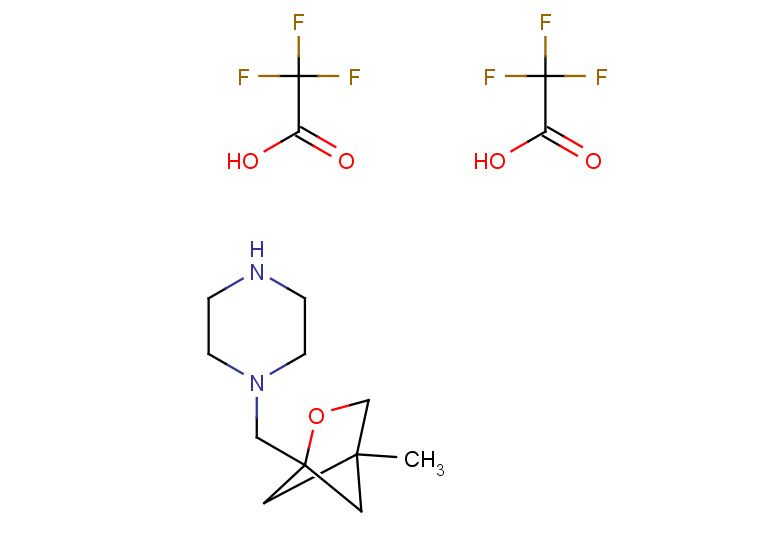 1-({4-methyl-2-oxabicyclo[2.1.1]hexan-1-yl}methyl)piperazine, bis(trifluoroacetic acid)