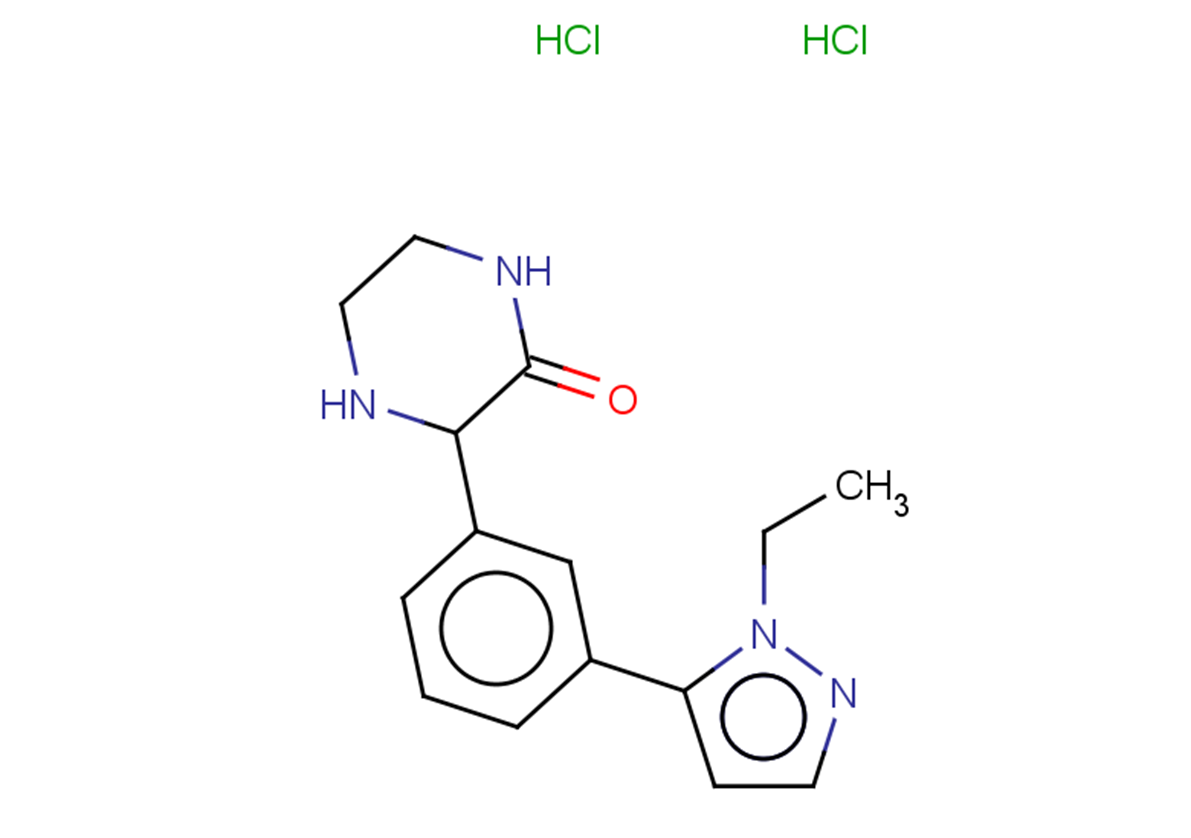 3-[3-(1-ethyl-1H-pyrazol-5-yl)phenyl]piperazin-2-one dihydrochloride