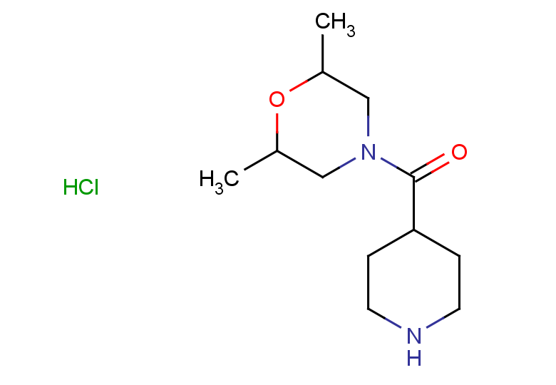 2,6-dimethyl-4-(piperidine-4-carbonyl)morpholine hydrochloride