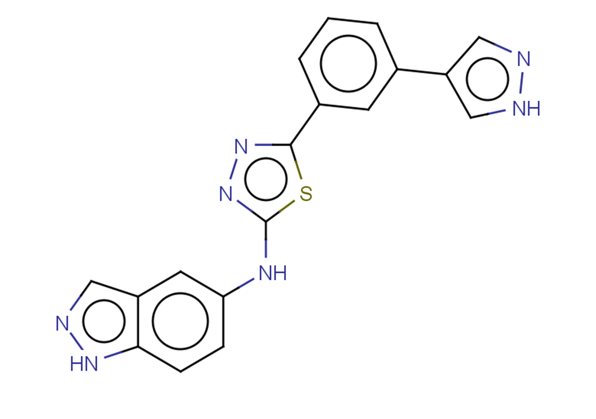 N-{5-[3-(1H-pyrazol-4-yl)phenyl]-1,3,4-thiadiazol-2-yl}-1H-indazol-5-amine