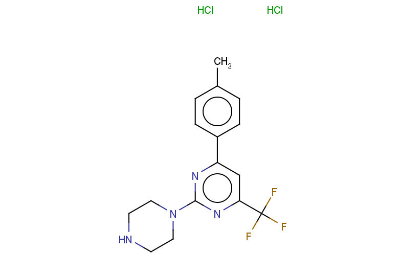 4-(4-methylphenyl)-2-(piperazin-1-yl)-6-(trifluoromethyl)pyrimidine dihydrochloride