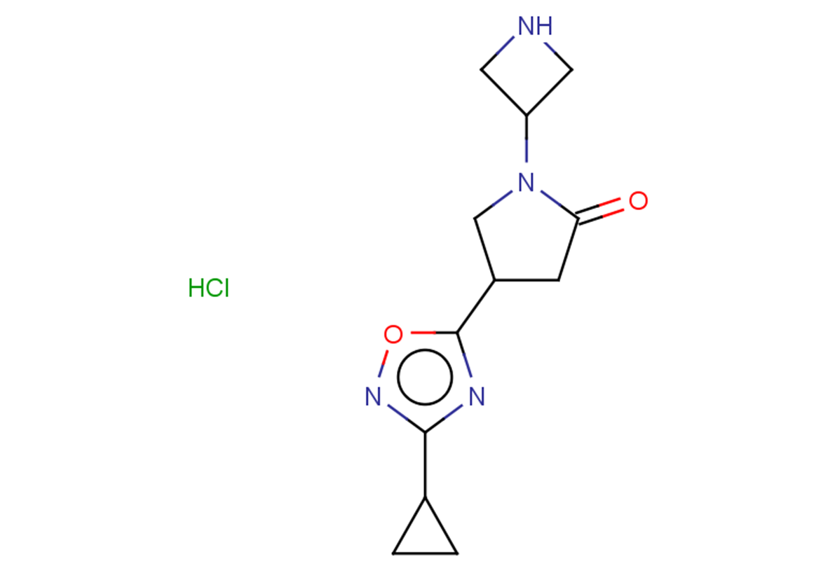 1-(azetidin-3-yl)-4-(3-cyclopropyl-1,2,4-oxadiazol-5-yl)pyrrolidin-2-one hydrochloride