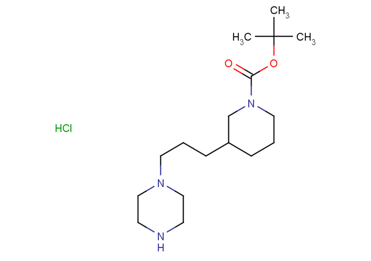 tert-butyl 3-[3-(piperazin-1-yl)propyl]piperidine-1-carboxylate hydrochloride