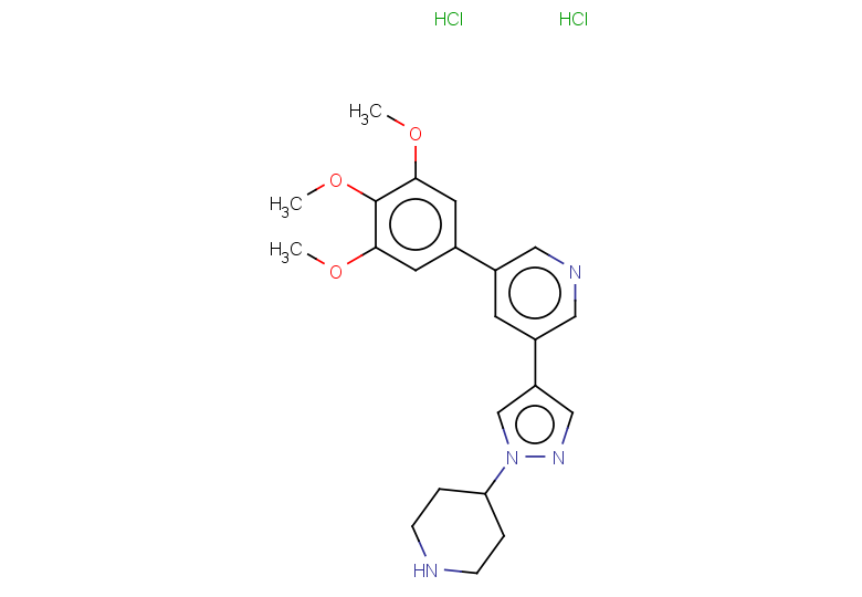 3-[1-(piperidin-4-yl)-1H-pyrazol-4-yl]-5-(3,4,5-trimethoxyphenyl)pyridine dihydrochloride