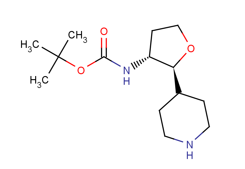 rac-tert-butyl N-[(2R,3S)-2-(piperidin-4-yl)oxolan-3-yl]carbamate, trans