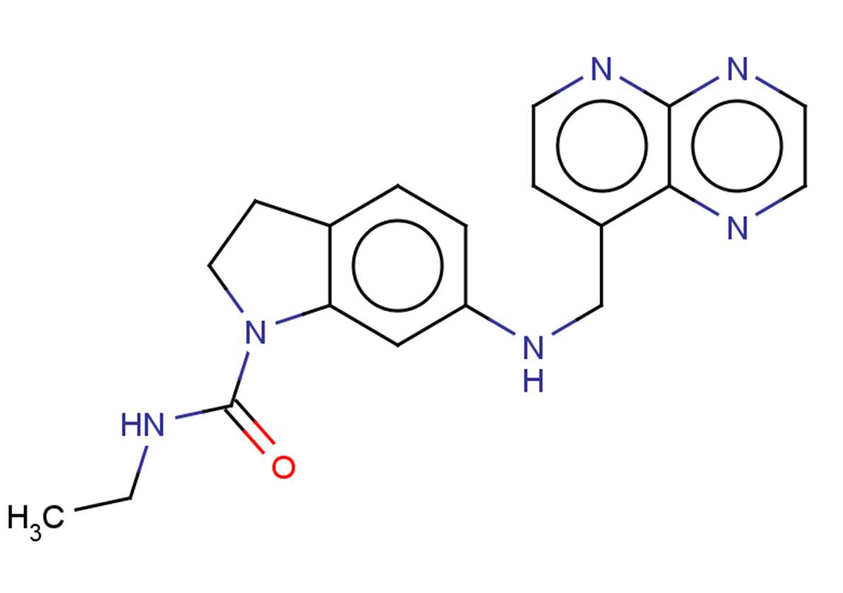N-ethyl-6-[({pyrido[2,3-b]pyrazin-8-yl}methyl)amino]-2,3-dihydro-1H-indole-1-carboxamide