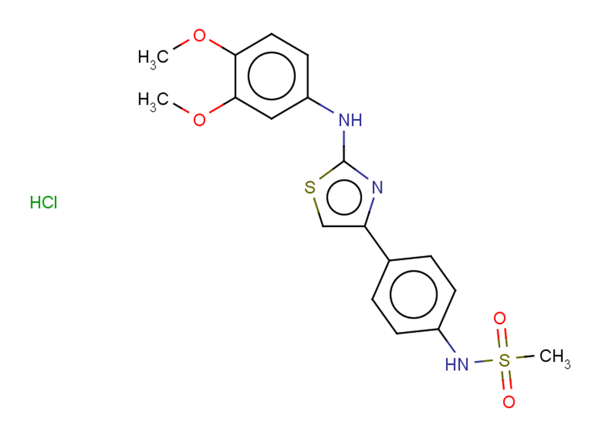 N-(4-{2-[(3,4-dimethoxyphenyl)amino]-1,3-thiazol-4-yl}phenyl)methanesulfonamide hydrochloride
