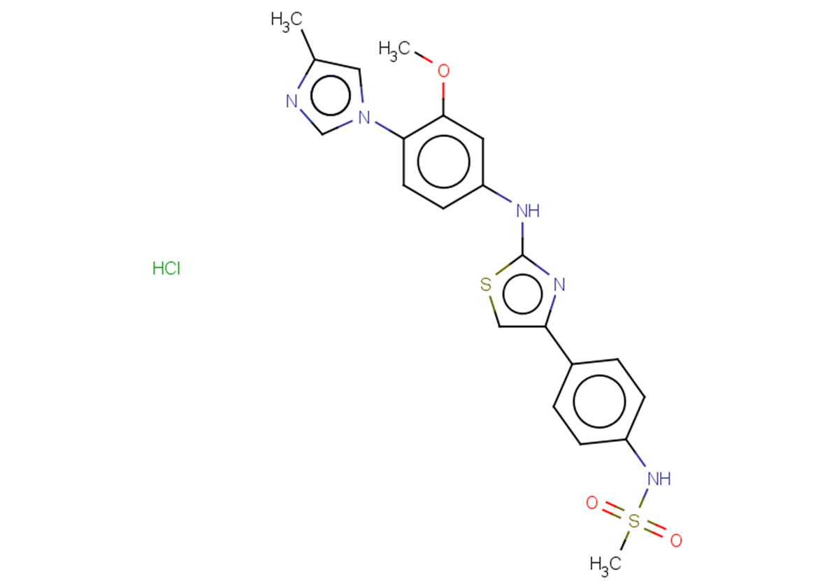 N-[4-(2-{[3-methoxy-4-(4-methyl-1H-imidazol-1-yl)phenyl]amino}-1,3-thiazol-4-yl)phenyl]methanesulfonamide hydrochloride