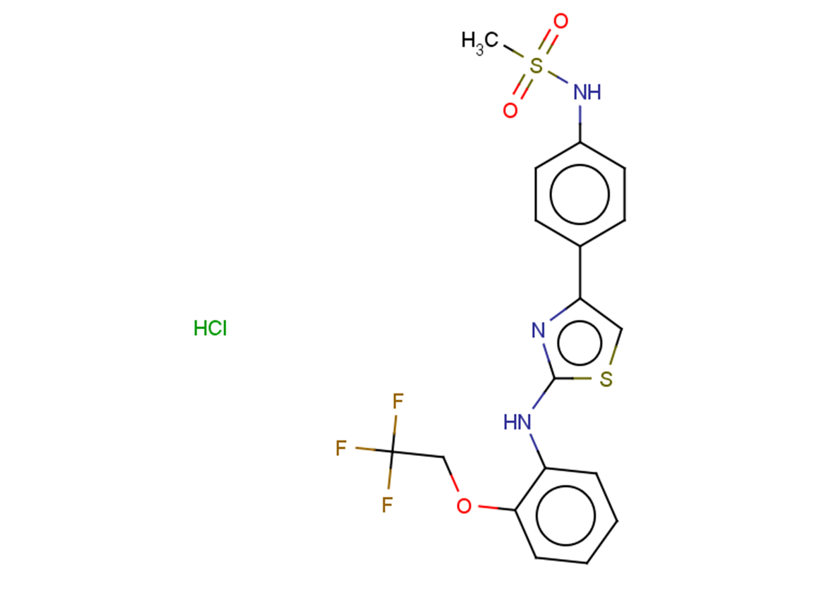 N-[4-(2-{[2-(2,2,2-trifluoroethoxy)phenyl]amino}-1,3-thiazol-4-yl)phenyl]methanesulfonamide hydrochloride