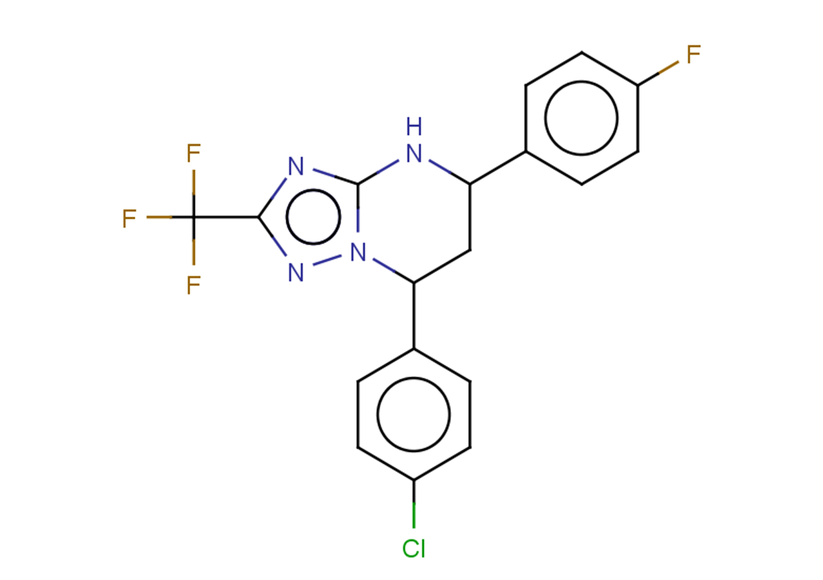 7-(4-chlorophenyl)-5-(4-fluorophenyl)-2-(trifluoromethyl)-4H,5H,6H,7H-[1,2,4]triazolo[1,5-a]pyrimidine