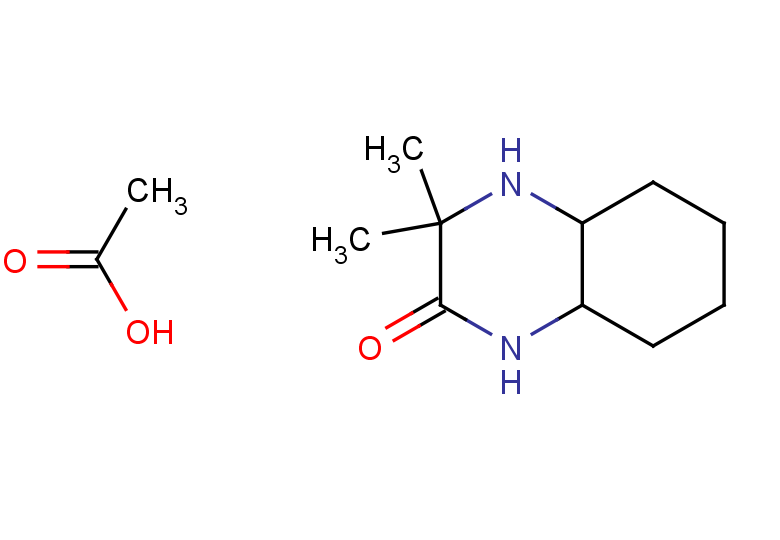 3,3-dimethyl-decahydroquinoxalin-2-one, acetic acid