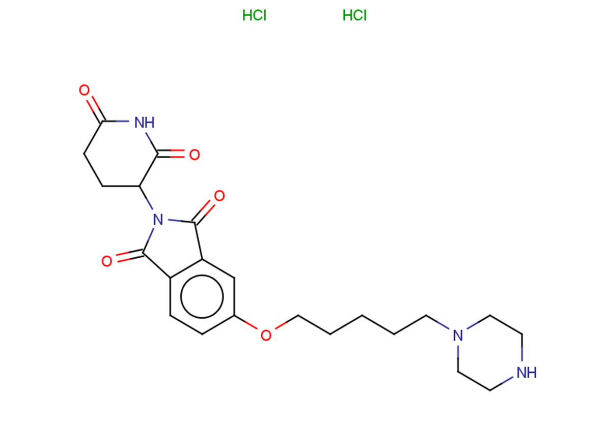 2-(2,6-dioxopiperidin-3-yl)-5-{[5-(piperazin-1-yl)pentyl]oxy}-2,3-dihydro-1H-isoindole-1,3-dione dihydrochloride