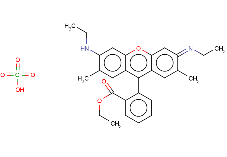 ethyl 2-[(3Z)-6-(ethylamino)-3-(ethylimino)-2,7-dimethyl-3H-xanthen-9-yl]benzoate, perchloric acid