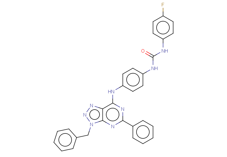 1-[4-({3-benzyl-5-phenyl-3H-[1,2,3]triazolo[4,5-d]pyrimidin-7-yl}amino)phenyl]-3-(4-fluorophenyl)urea