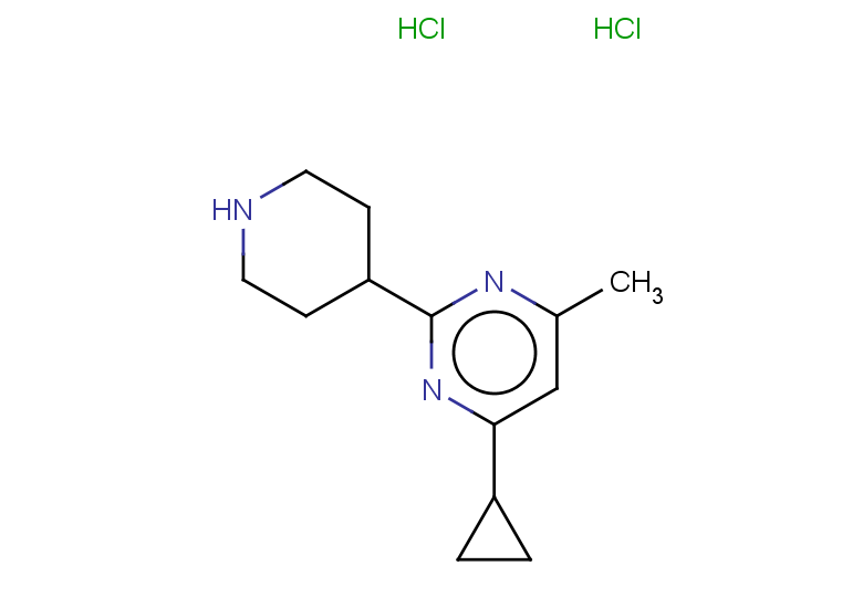 4-cyclopropyl-6-methyl-2-(piperidin-4-yl)pyrimidine dihydrochloride