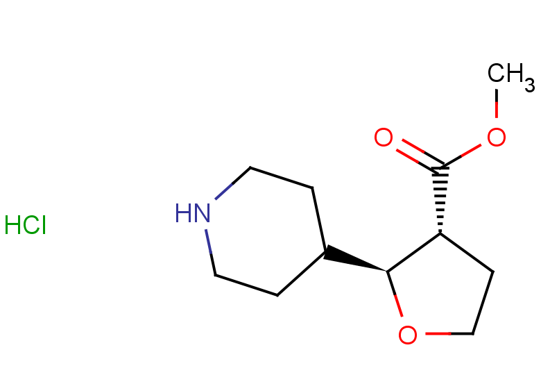 rac-methyl (2R,3S)-2-(piperidin-4-yl)oxolane-3-carboxylate hydrochloride, Mixture of diastereomers