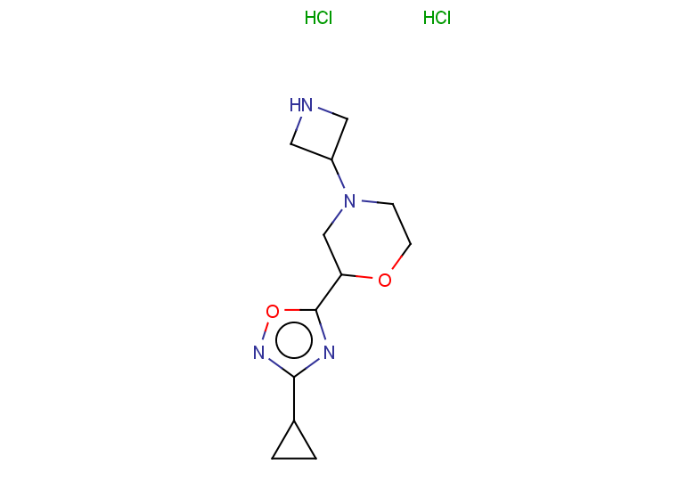4-(azetidin-3-yl)-2-(3-cyclopropyl-1,2,4-oxadiazol-5-yl)morpholine dihydrochloride