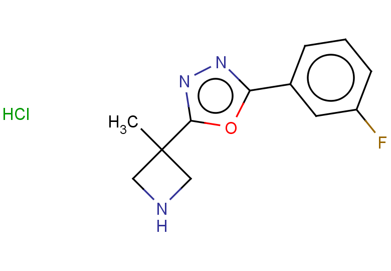 2-(3-fluorophenyl)-5-(3-methylazetidin-3-yl)-1,3,4-oxadiazole hydrochloride