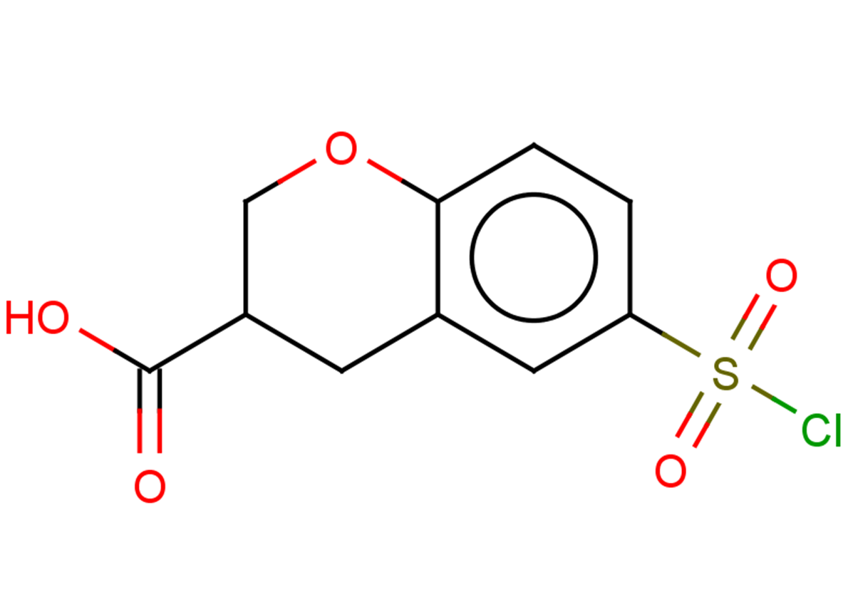 6-(chlorosulfonyl)-3,4-dihydro-2H-1-benzopyran-3-carboxylic acid