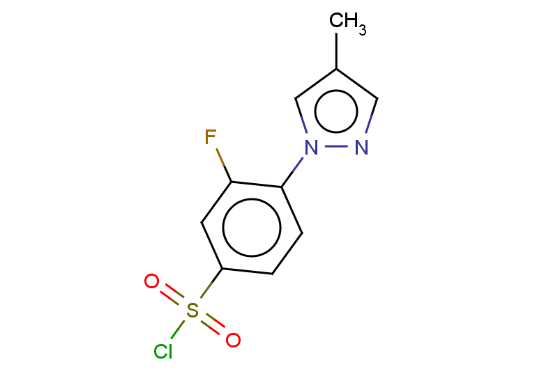 3-fluoro-4-(4-methyl-1H-pyrazol-1-yl)benzene-1-sulfonyl chloride