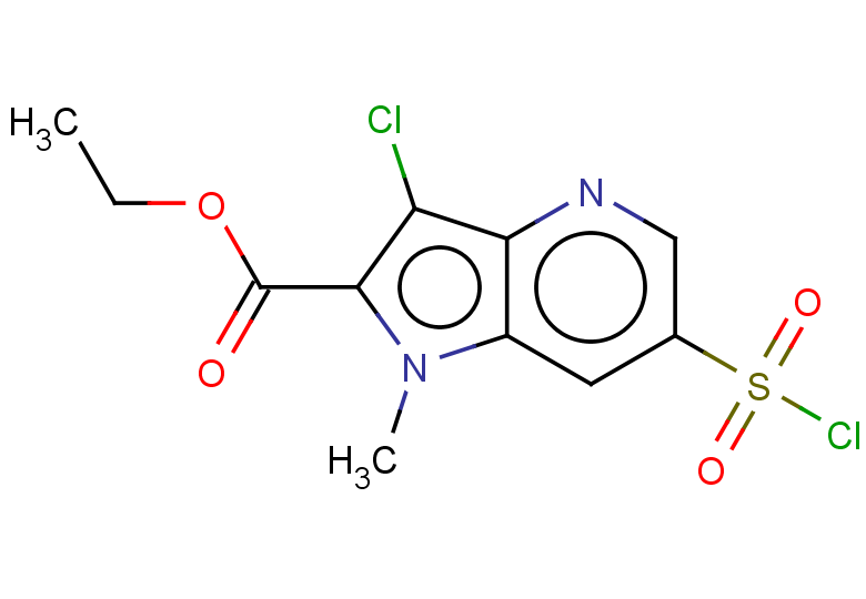 ethyl 3-chloro-6-(chlorosulfonyl)-1-methyl-1H-pyrrolo[3,2-b]pyridine-2-carboxylate