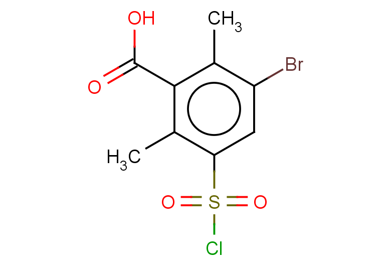3-bromo-5-(chlorosulfonyl)-2,6-dimethylbenzoic acid