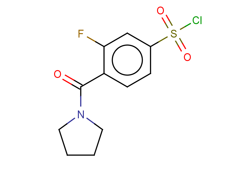 3-fluoro-4-(pyrrolidine-1-carbonyl)benzene-1-sulfonyl chloride