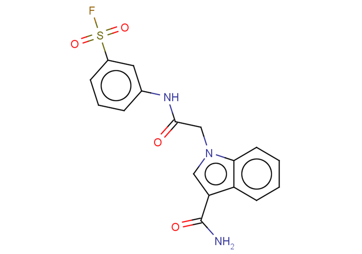 3-[2-(3-carbamoyl-1H-indol-1-yl)acetamido]benzene-1-sulfonyl fluoride