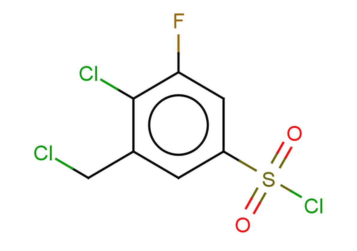 4-chloro-3-(chloromethyl)-5-fluorobenzene-1-sulfonyl chloride