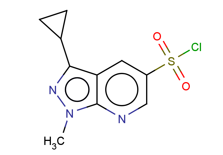 3-cyclopropyl-1-methyl-1H-pyrazolo[3,4-b]pyridine-5-sulfonyl chloride