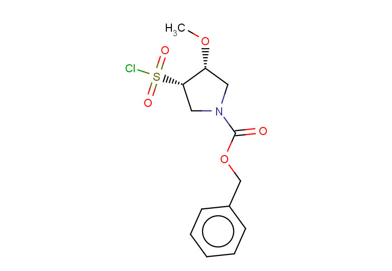 rac-benzyl (3R,4S)-3-(chlorosulfonyl)-4-methoxypyrrolidine-1-carboxylate