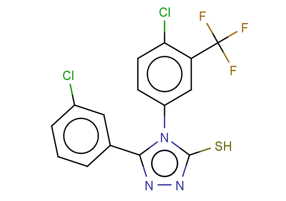 4-[4-chloro-3-(trifluoromethyl)phenyl]-5-(3-chlorophenyl)-4H-1,2,4-triazole-3-thiol