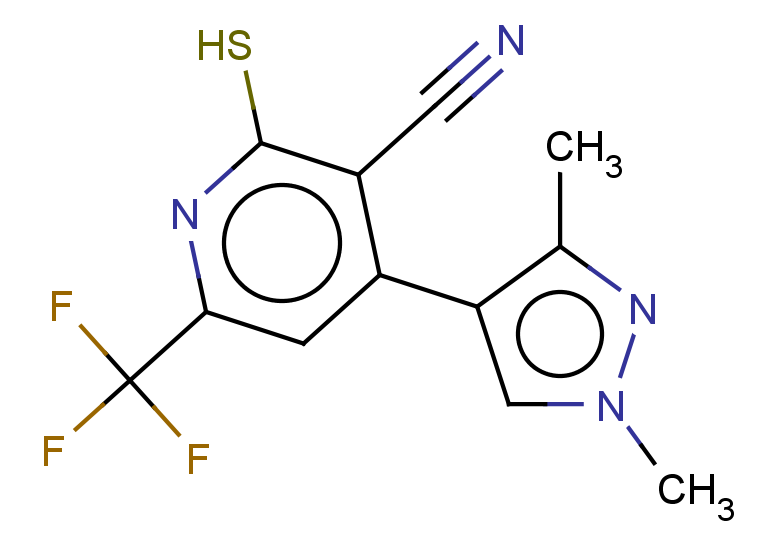 4-(1,3-DIMETHYL-1H-PYRAZOL-4-YL)-2-MERCAPTO-6-(TRIFLUOROMETHYL)NICOTINONI+