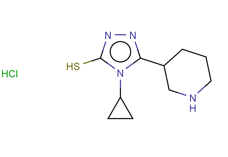 4-cyclopropyl-5-(piperidin-3-yl)-4H-1,2,4-triazole-3-thiol hydrochloride