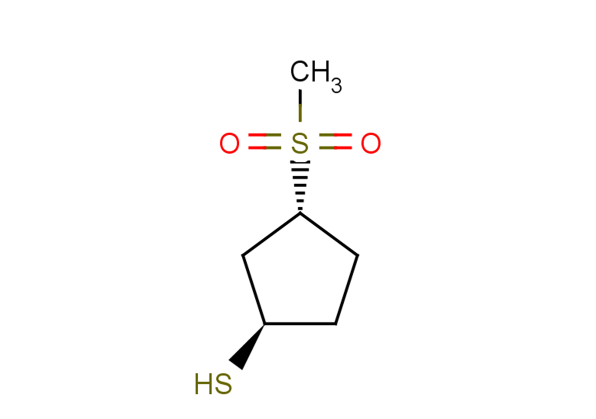 rac-(1R,3R)-3-methanesulfonylcyclopentane-1-thiol, trans