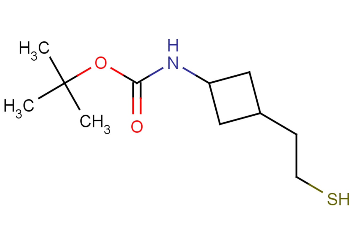tert-butyl N-[3-(2-sulfanylethyl)cyclobutyl]carbamate, Mixture of diastereomers